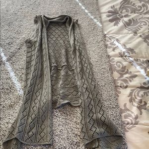 Grey lace vest